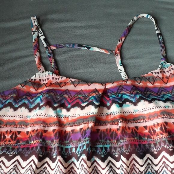Speechless S Tunic Summer Top Or Mini Dress. Sheer Ikat Print - Picture 1 of 7